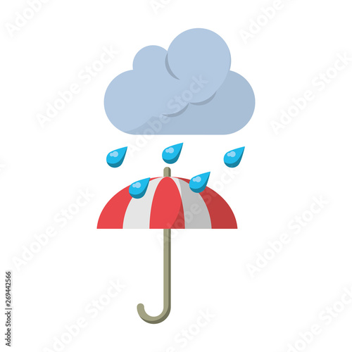 Weather cloud raining on umbrella