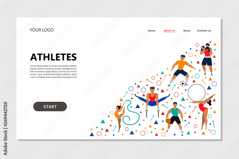 Landing page template of atletes.