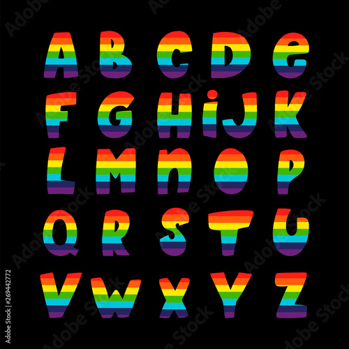 Rainbow alphabet.
