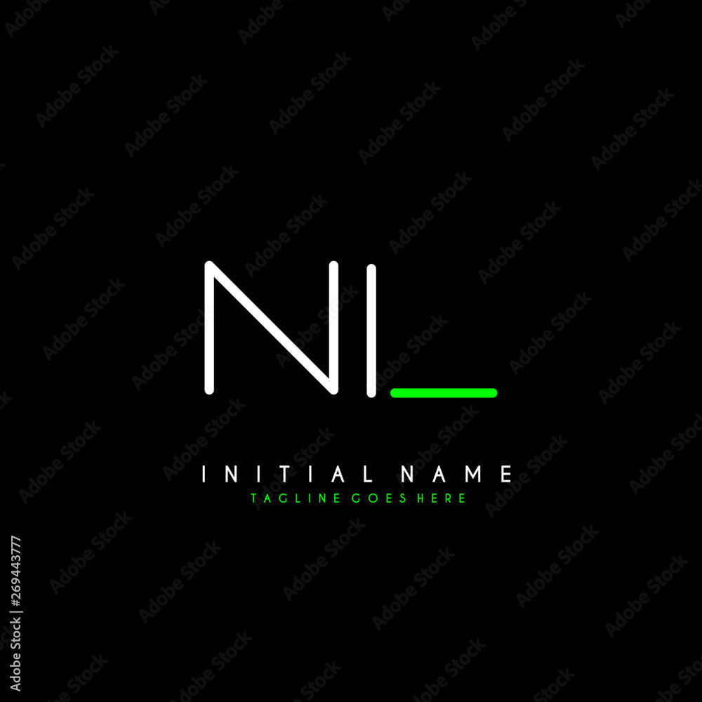 Initial N L NL minimalist modern logo identity vector Initial N L NL minimalist modern logo identity vector