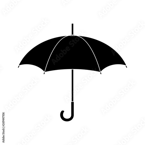 Black silhouette of umbrella. Security, protection concept. Clean and modern vector illustration for design, web.