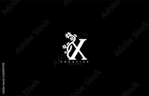 X letter luxury decorative flower ornament monogram logo
