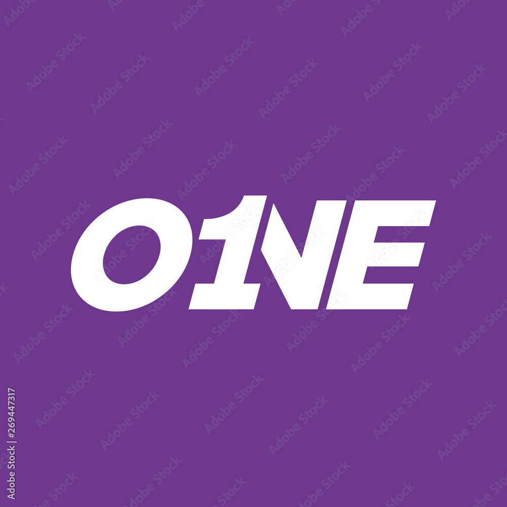 Number One Typography Symbol Design Number One Typography Symbol Design