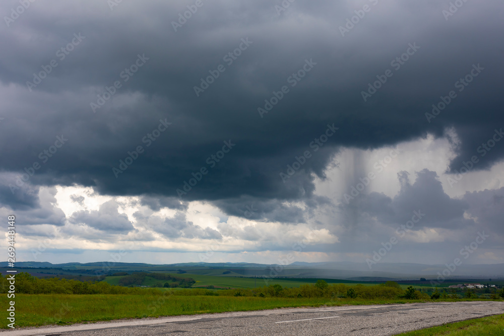 dramatic stormy sky with rain showers dramatic stormy sky with rain showers
