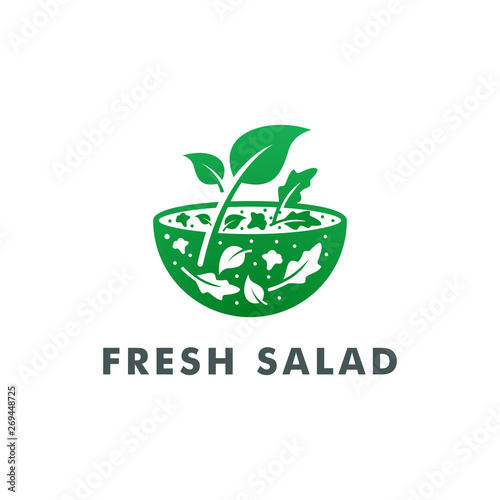 Salad logo, Health food icon design - vector