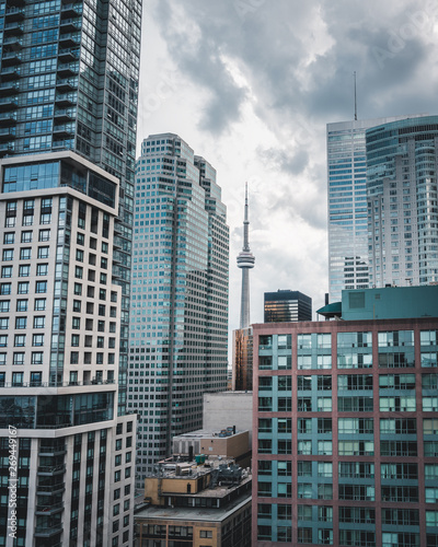 Wallpaper Mural Urban Dense City Skyline Condominium Architecture in Toronto Canada Torontodigital.ca