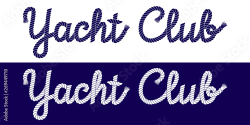 Sea style rope-characters lettering, nautical decorative inscription. Vector illustration EPS 10.