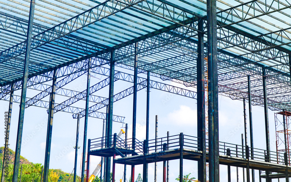Metal steels and aluminium frame structure for factory and warehouse construction industry Metal steels and aluminium frame structure for factory and warehouse construction industry