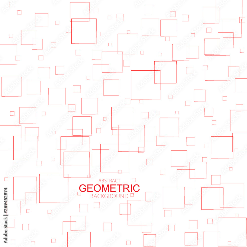 Red squares on a white background. Brochure template Red squares on a white background. Brochure template