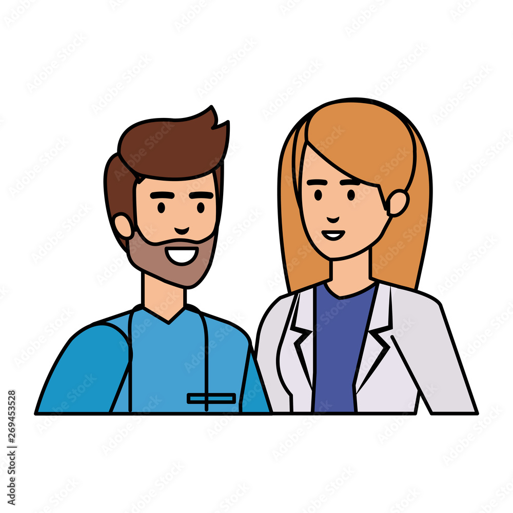 couple of professionals doctor and surgeon characters couple of professionals doctor and surgeon characters