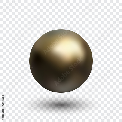  Dark pearl design element with shadow on gray abstract background