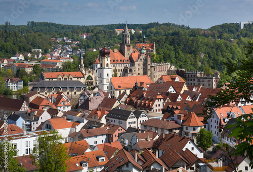 Ausblick auf Hohenzollern-Schloß in Sigmaringen an der Doanu