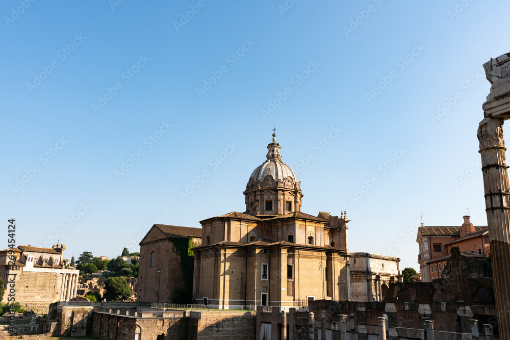 view of the street of the imperial holes in Rome, Italy