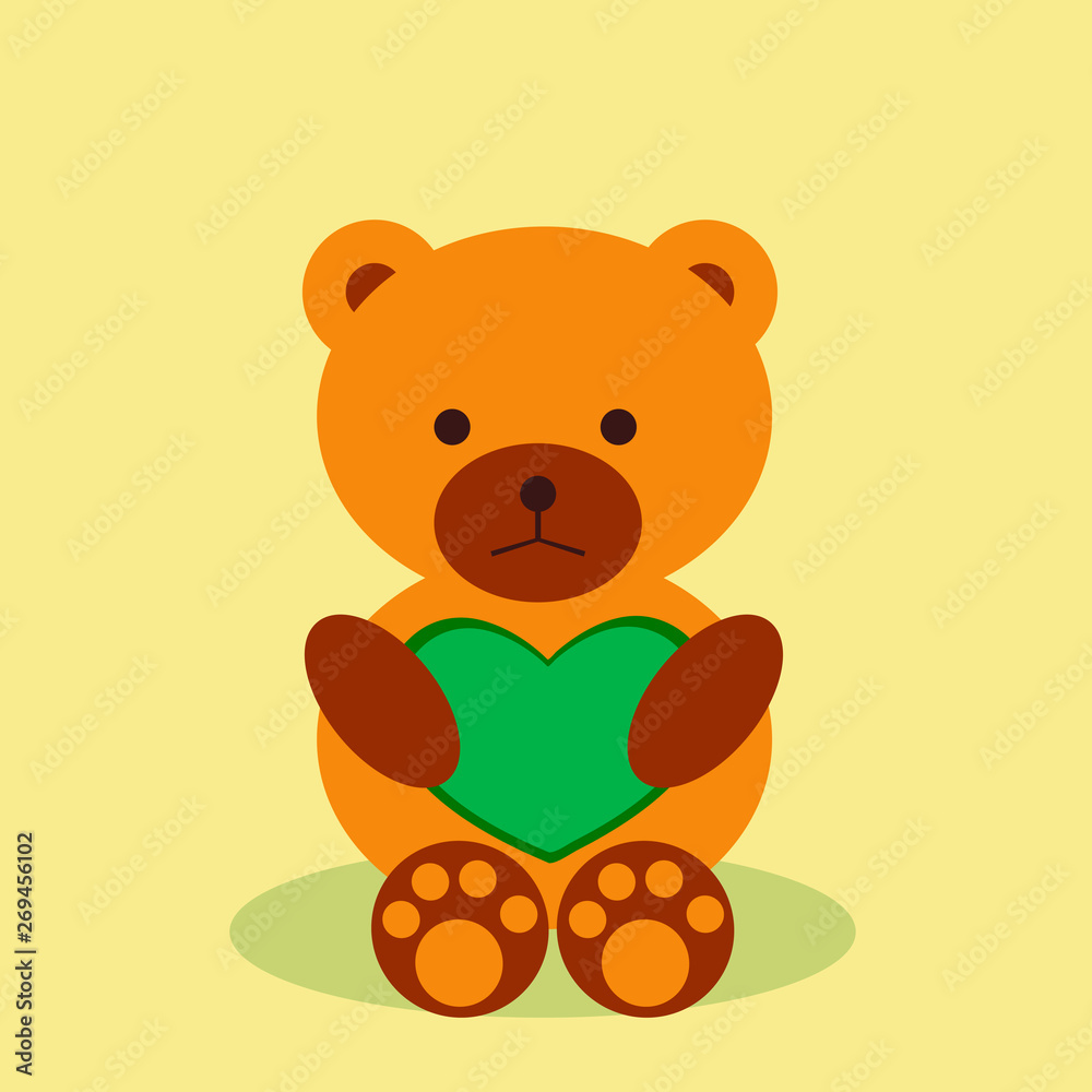 Fototapeta premium lovely teddy bear with heart