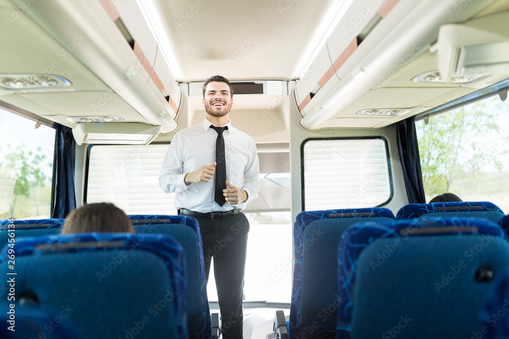 Smiling Bus Driver In Formals Smiling Bus Driver In Formals