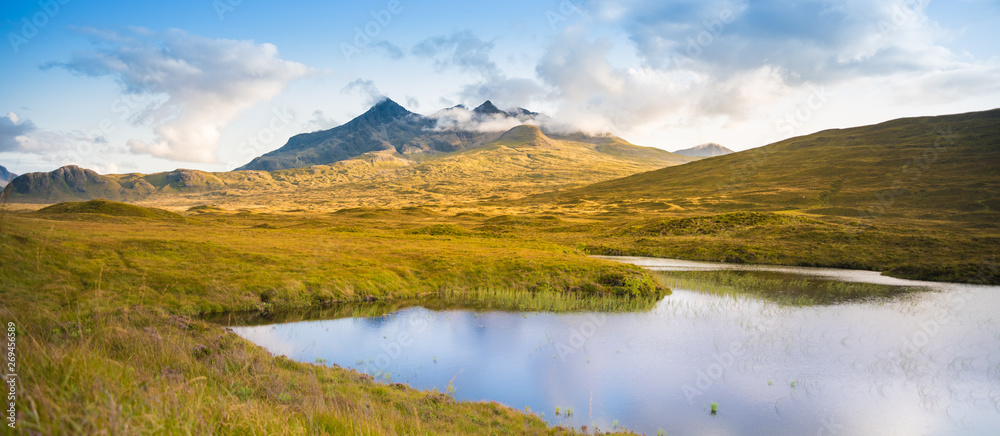 Isle of Skye, Highlands of Scotland, Black Cuillin Mountains close to Sligachan