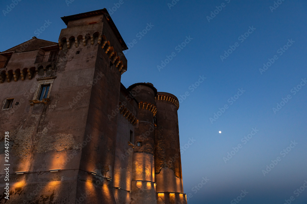 castle of Santa Severa on the sea photographed at the sunsets