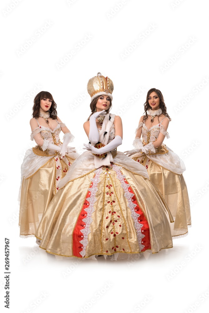 Beautiful models posing in magnificent historical costumes Beautiful models posing in magnificent historical costumes