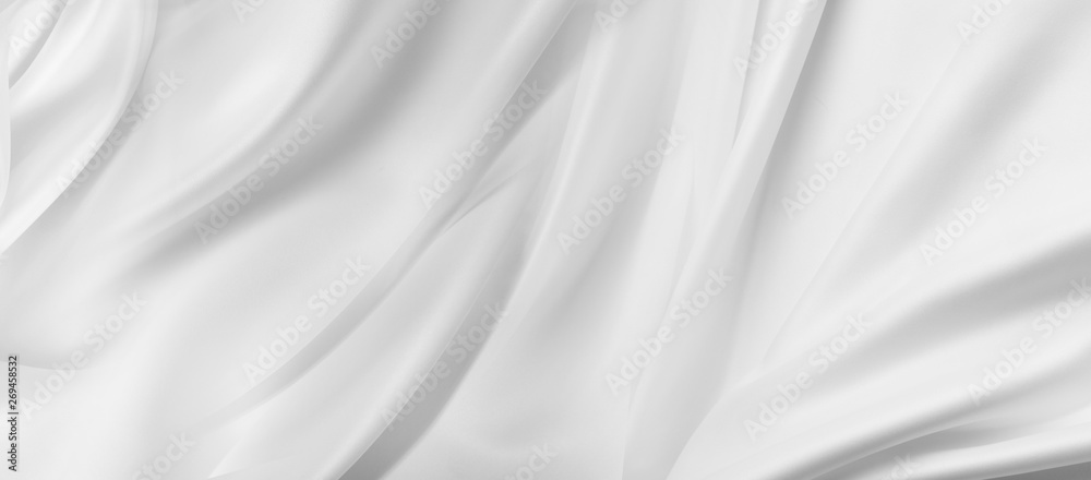 White silk fabric sheet - obrazy, fototapety, plakaty 