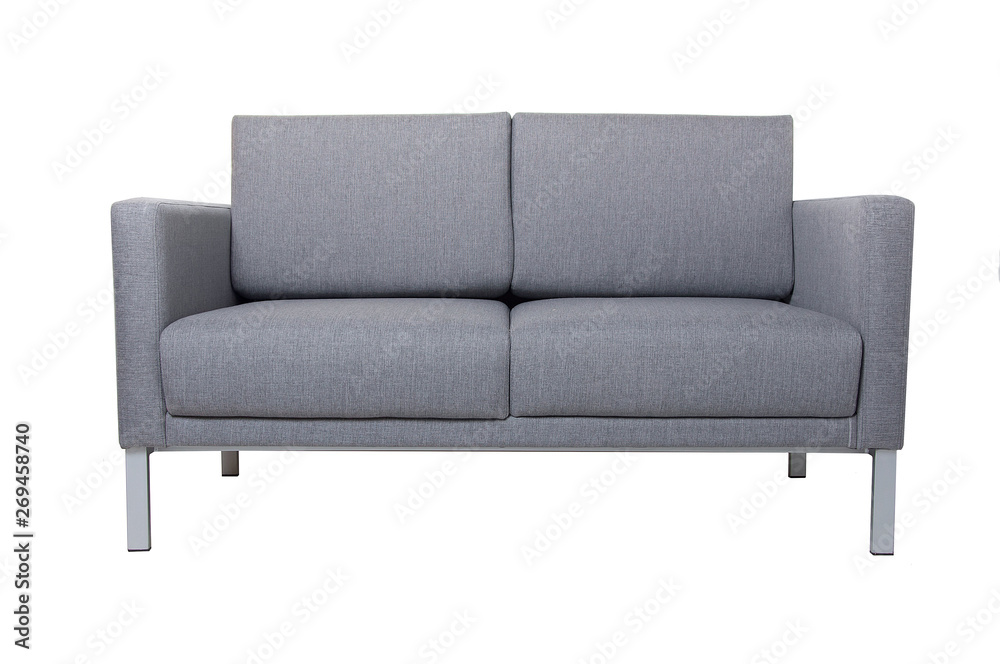 Grey fabric sofa isolated on white background Grey fabric sofa isolated on white background