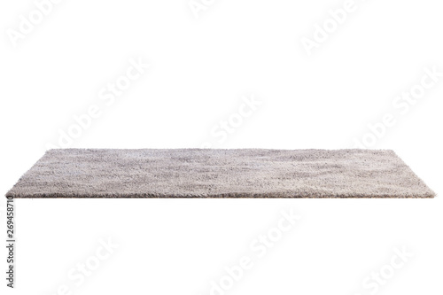 Modern light beige rug with high pile. 3d render photo