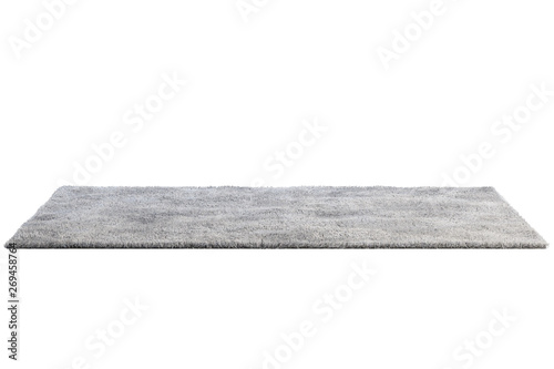 Modern gray rug with high pile. 3d render photo