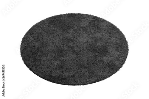 Modern black rug with high pile. 3d render © 3dmitruk