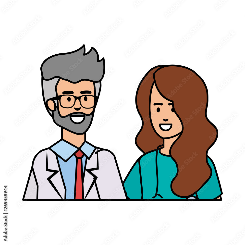 couple of professionals doctor and surgeon characters couple of professionals doctor and surgeon characters