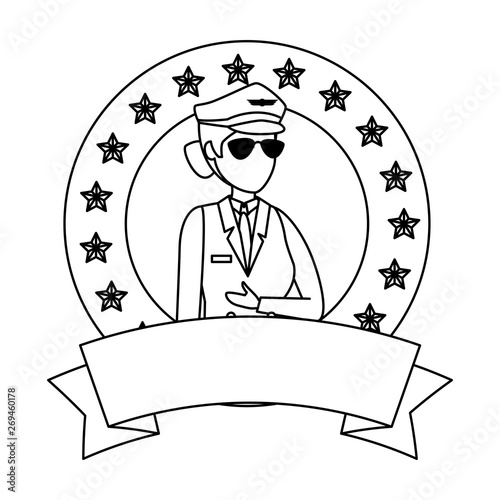 female aviation pilot avatar character