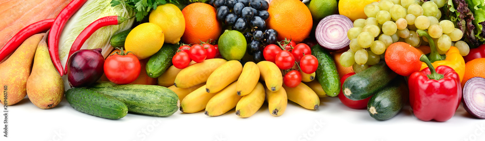 Ripe fruits and vegetables isolated on white Ripe fruits and vegetables isolated on white