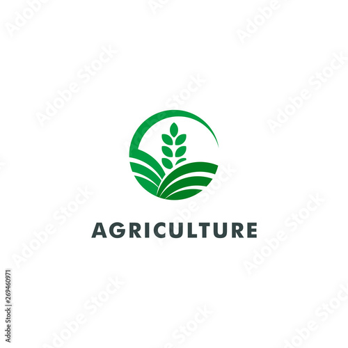 farm logo template, agriculture icon design - vector