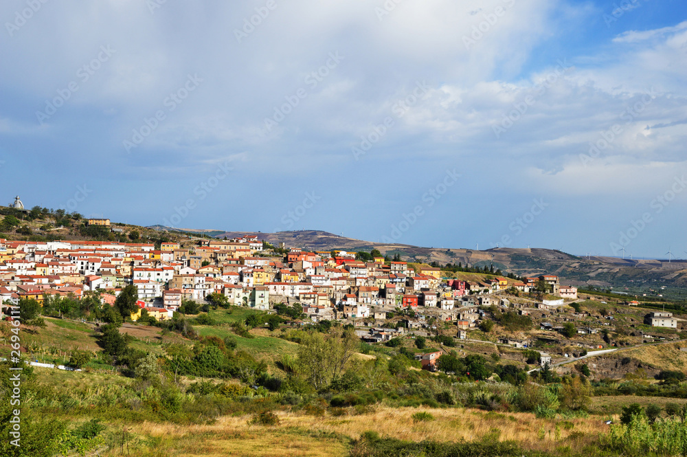 Barile is a colorful town in Italy, surrounded by a landscape without vegetation