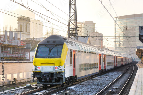 belgian train in brussels belgium