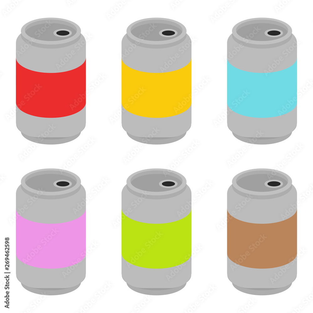 Metal cans. Cans icon. White background. Vector illustration. EPS 10.