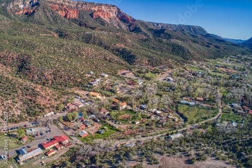 Aerial View of Downtown Jemez in New Mexico photo