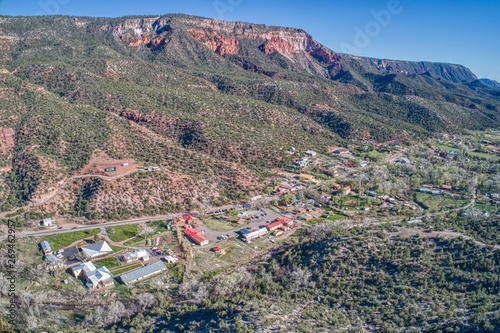 Aerial View of Downtown Jemez in New Mexico photo