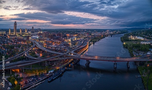 Aerial View of the City Albany, Capitol of the State of New York photo