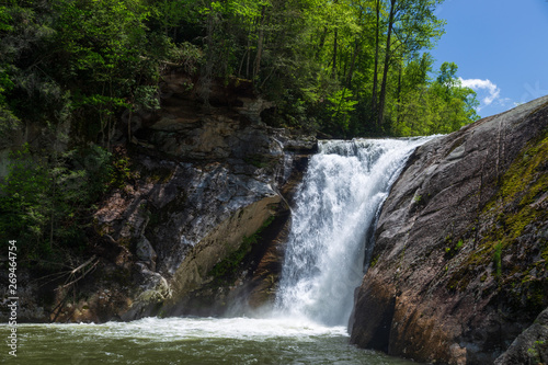 Dramatic 60 foot waterfalls at Elk River in the spring in North Carolina.