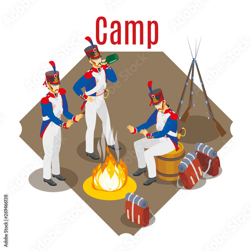 Canvas Print Napoleon's grenadiers on isolated background