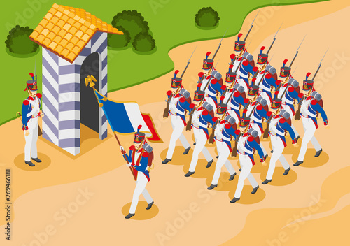 Napoleon's grenadiers isometric composition
