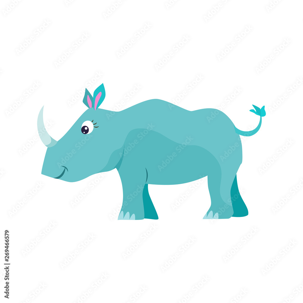 Cartoon rhino vector illustration