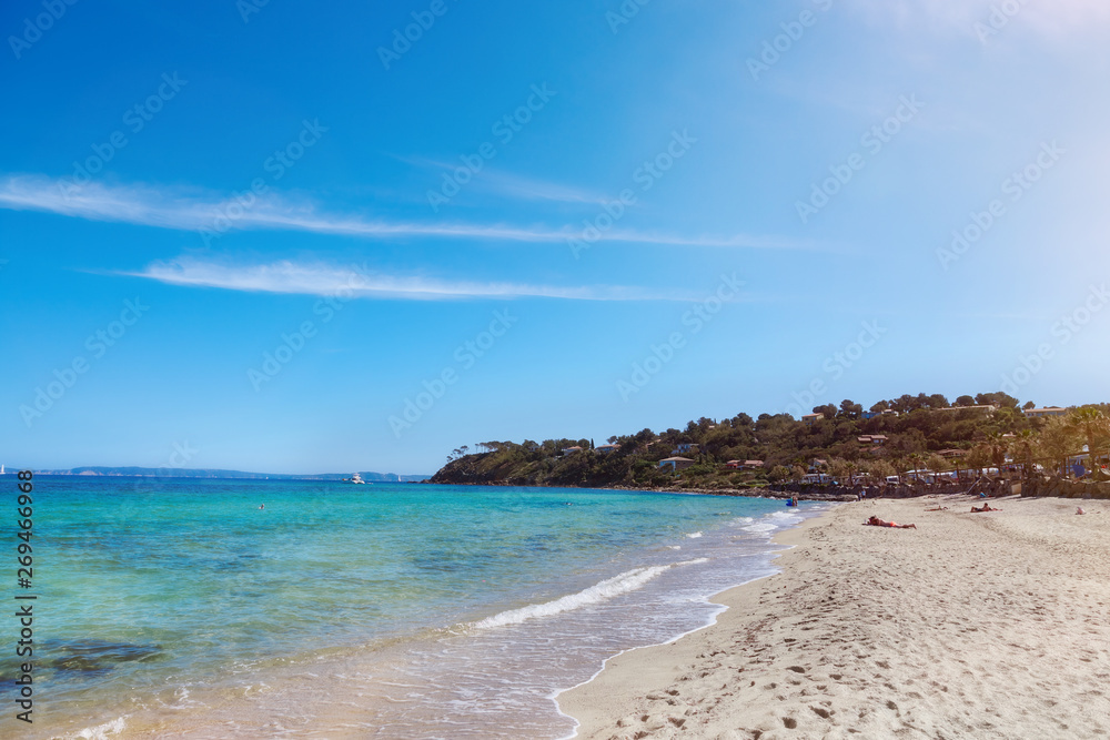 Cote d'Azur mediterranean coast on a sunny day