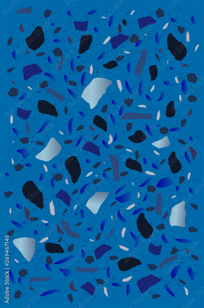 Vector illustration terrazzo wallpaper, blue terrazzo designs, stone ...