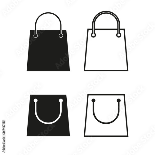 Shopping bag icon. Simple flat vector illustration