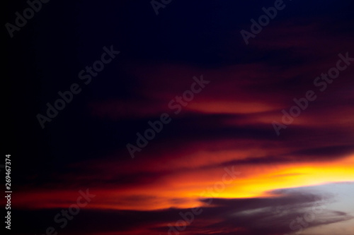 Beautiful colored sunset sky with darkness © atorami