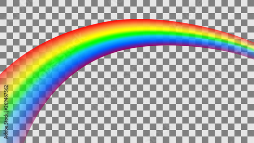 Transparent colorful rainbow in perspective. Vector illustration.