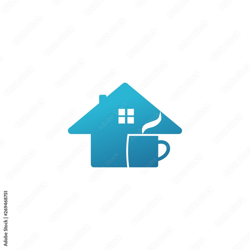 Blue Coffee House Logo Inspirations Template Blue Coffee House Logo Inspirations Template