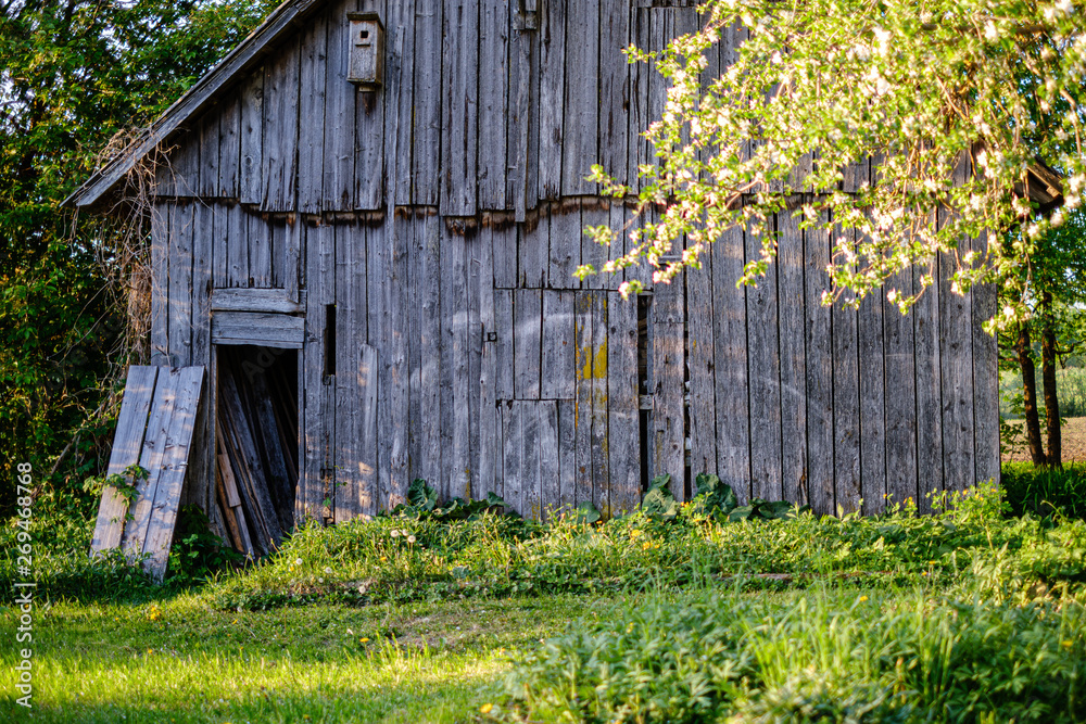old wooden plank building structure in countryside old wooden plank building structure in countryside
