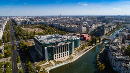 Aerial footage of Bucharest downtown photo