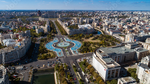 Aerial footage of Bucharest downtown